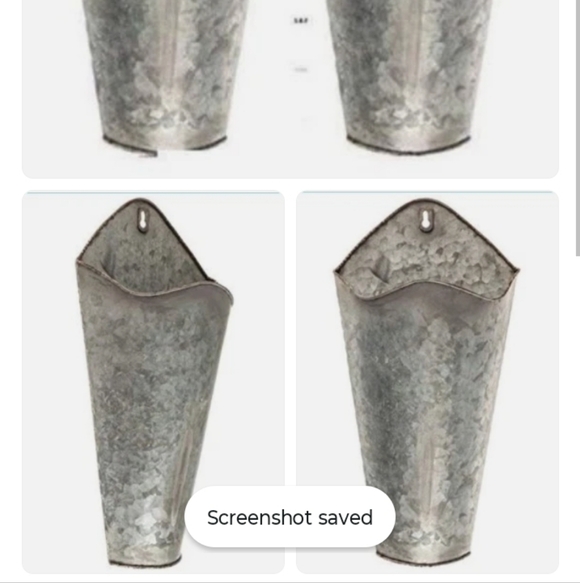 Rustic Galvanized Metal Wall Planters - Picture 2 of 5